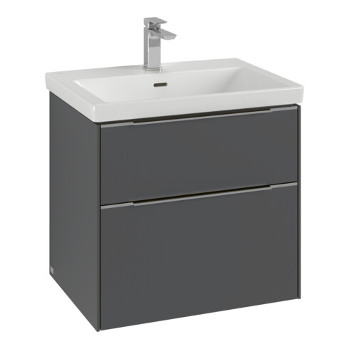 V&B Subway 3.0 Meuble sous lavabo 62,2x57,6x47,8 cm, alu brillant/ blanc Oa