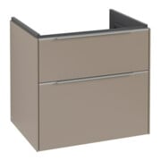 V&B Subway 3.0 Meuble sous lavabo 62,2x57,6x47,8 cm, avec LED/Gr Aluminium brillant, taupe