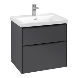 V&B Subway 3.0 Meuble sous lavabo 62,2x57,6x47,8 cm, bleu graphite, gauche