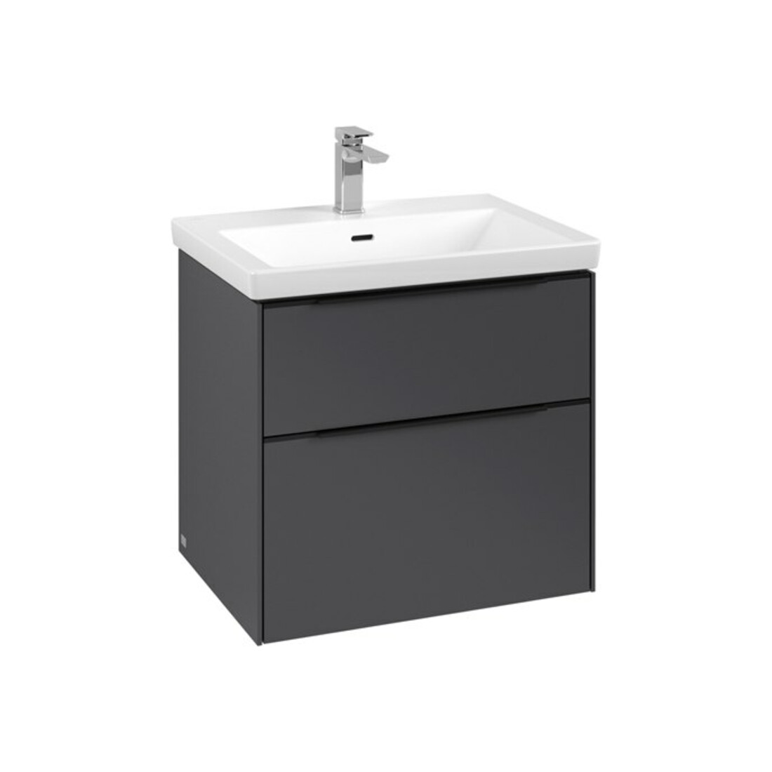 V&B Subway 3.0 Meuble sous lavabo 62,2x57,6x47,8 cm, bleu graphite, gauche
