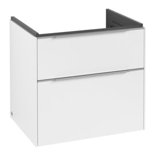 V&B Subway 3.0 Meuble sous lavabo 62,2x57,6x47,8 cm, LED/aluminium brillant, blanc mat