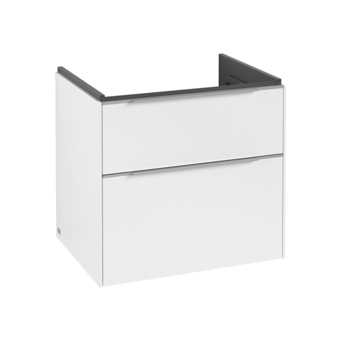 V&B Subway 3.0 Meuble sous lavabo 62,2x57,6x47,8 cm, LED/aluminium brillant, blanc mat