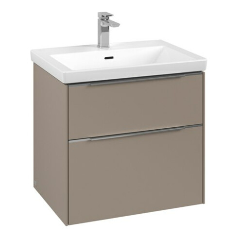 V&B Subway 3.0 Meuble sous lavabo 62,2x57,6x47,8 cm, sans LED, aluminium brillant, Taupe