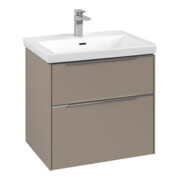 V&B Subway 3.0 Meuble sous lavabo 62,2x57,6x47,8 cm, sans LED, aluminium brillant, Taupe