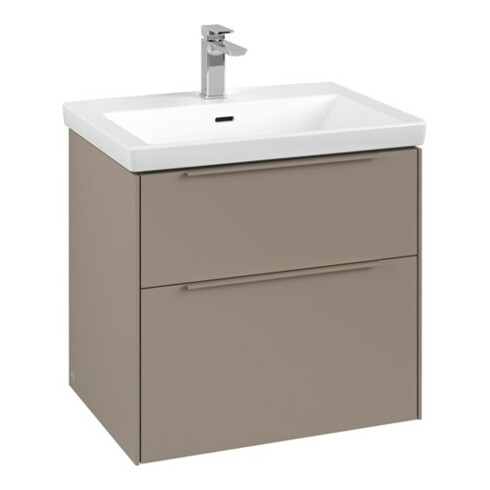 V&B Subway 3.0 Meuble sous lavabo 62,2x57,6x47,8 cm, sans LED, monochrome, Taupe
