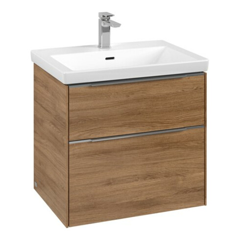 V&B Subway 3.0 Meuble sous lavabo 62,2x57,6x47,8cm, alu brillant, avec LE/Gr Kan Oa