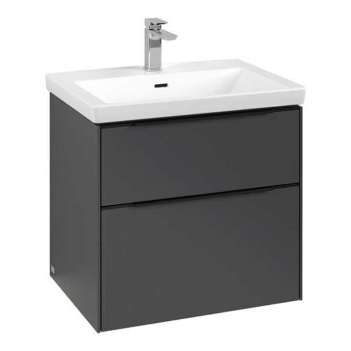 V&B Subway 3.0 Meuble sous lavabo 62,2x57,6x47,8cm, avec LE/Gr avant bleu, graphique