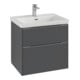 V&B Subway 3.0 Meuble sous lavabo 62,2x57,6x47,8cm, blanc/aluminium brillant, avec LE/Gr-1