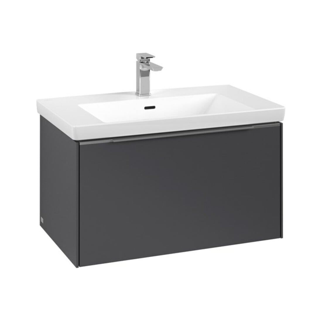 V&B Subway 3.0 Meuble sous lavabo 77,2x42,9x47,8 cm, alu brillant, graph.
