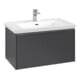 V&B Subway 3.0 Meuble sous lavabo 77,2x42,9x47,8 cm, avec LE/Gr alu brillant, graphite