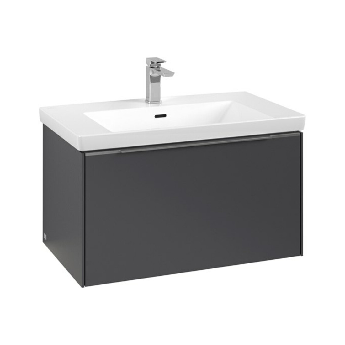 V&B Subway 3.0 Meuble sous lavabo 77,2x42,9x47,8 cm, avec LE/Gr alu brillant, graphite