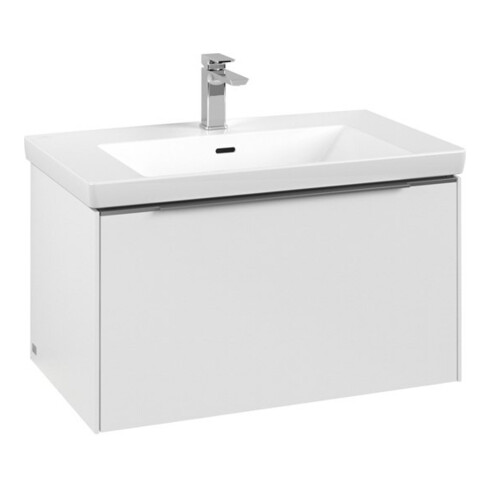 V&B Subway 3.0 Meuble sous lavabo 77,2x42,9x47,8 cm, LED/aluminium brillant, blanc P