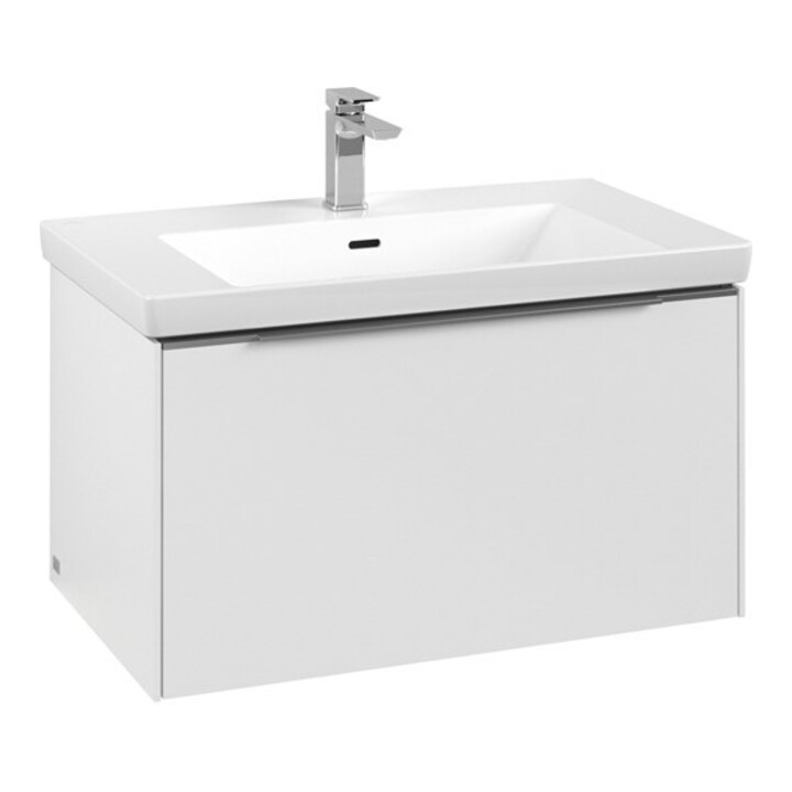 V&B Subway 3.0 Meuble sous lavabo 77,2x42,9x47,8 cm, LED/aluminium brillant, blanc P