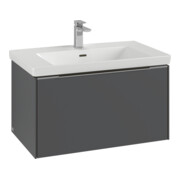 V&B Subway 3.0 Meuble sous lavabo 77,2x42,9x47,8 cm, m LE/Gr Alu brillant, wine r