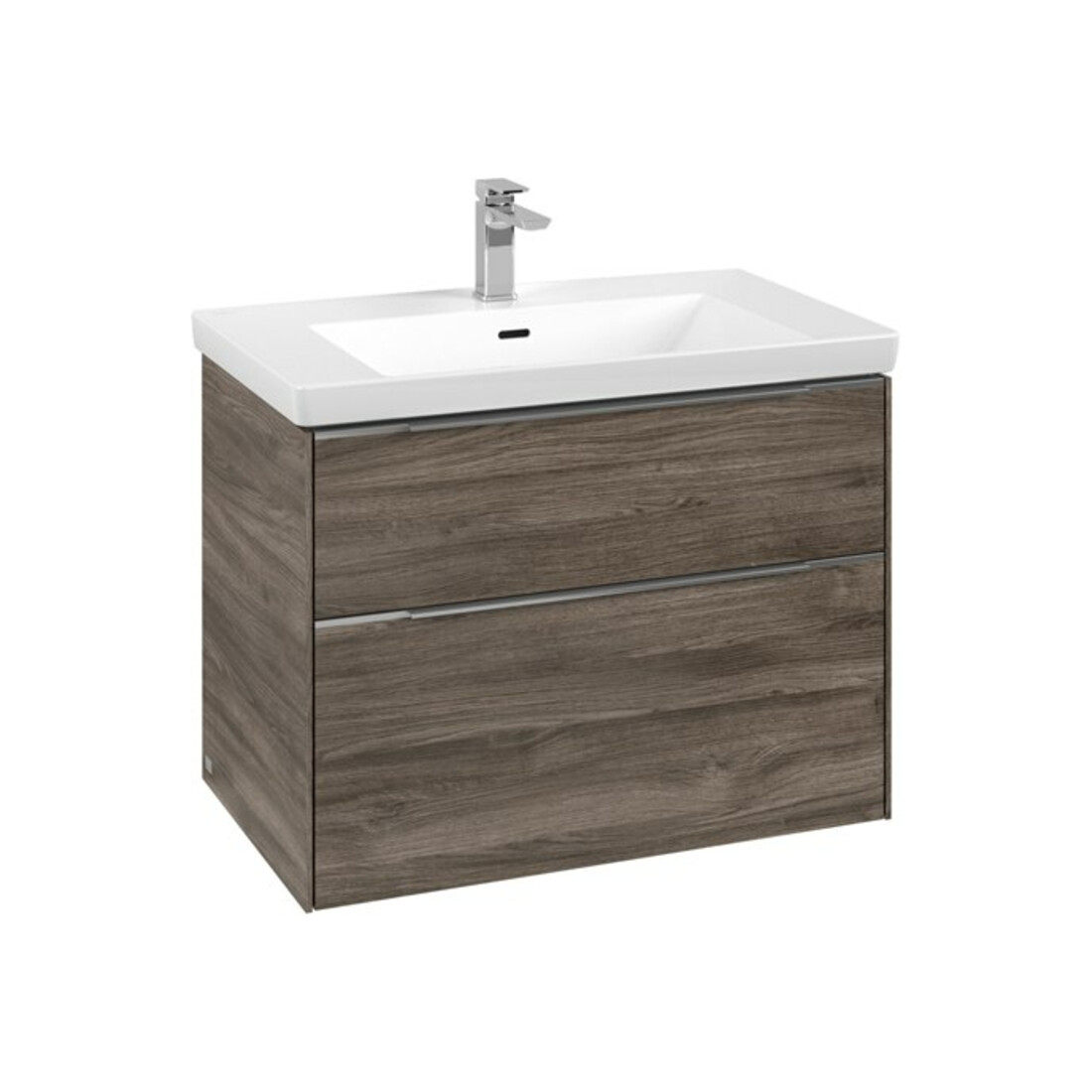 V&B Subway 3.0 Meuble sous lavabo 77,2x57,6x47,8 cm, alu brillant, avec LE/Gr