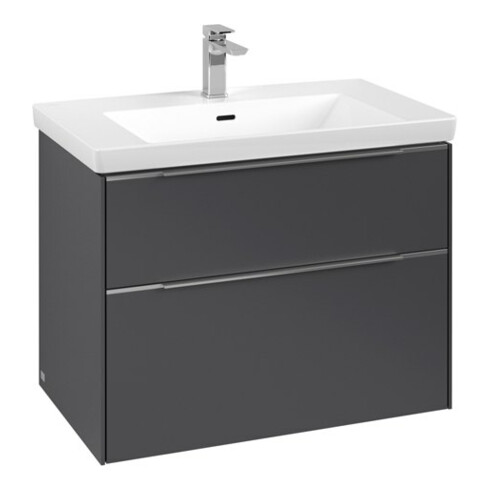 V&B Subway 3.0 Meuble sous lavabo 77,2x57,6x47,8 cm, alu brillant, graph.