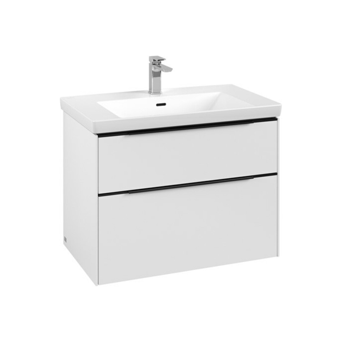 V&B Subway 3.0 Meuble sous lavabo 77,2x57,6x47,8 cm, bleu mat, blanc brillant