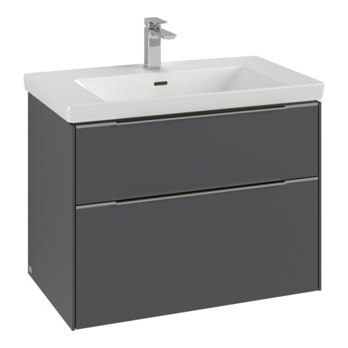 V&B Subway 3.0 Meuble sous-lavabo 77,2x57,6x47,8 cm, m LE/Gr alu brillant, blanc Oa