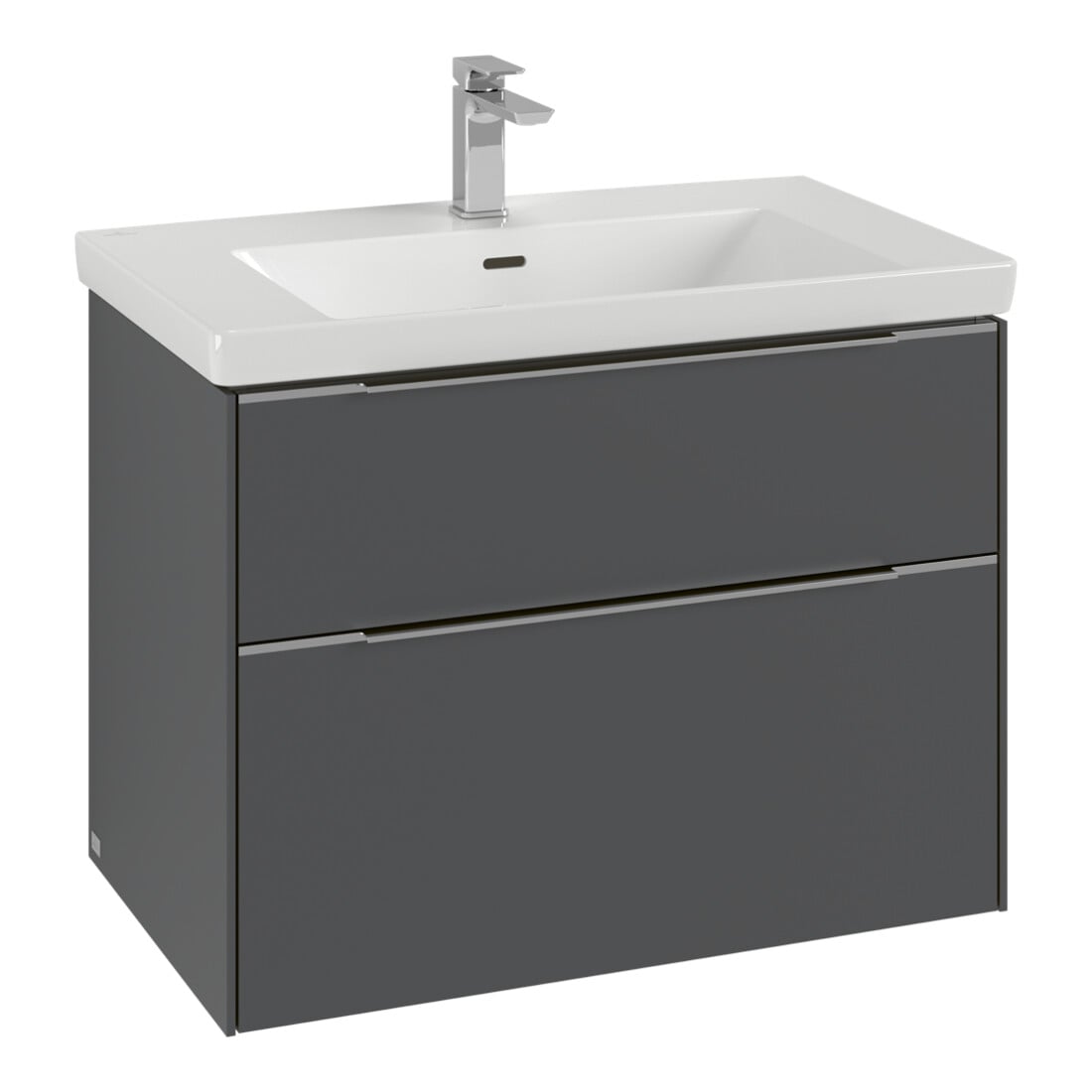 V&B Subway 3.0 Meuble sous lavabo 77,2x57,6x47,8cm, alu brillant, rouge vin