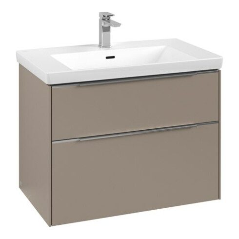 V&B Subway 3.0 Meuble sous lavabo 77,2x57,6x47,8cm, avec LED/Gr Alu brillant, taupe
