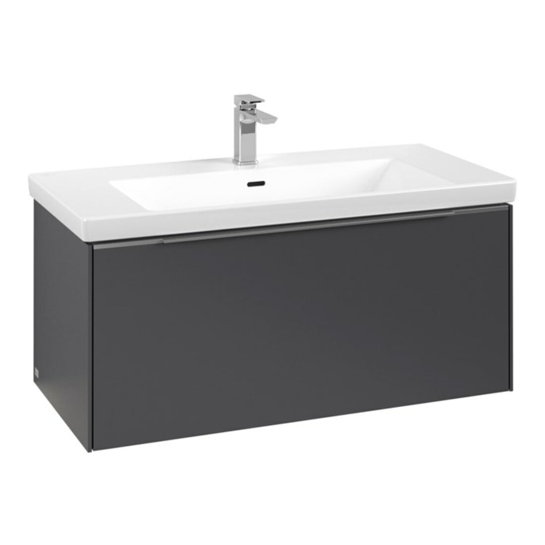 V&B Subway 3.0 Meuble sous-lavabo 97,3x42,9x47,8 cm, alu brillant, graph.