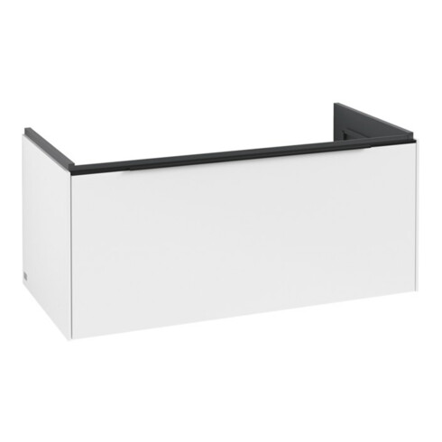 V&B Subway 3.0 Meuble sous lavabo 97,3x42,9x47,8 cm, bleu/gris, blanc mat