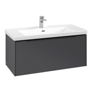 V&B Subway 3.0 Meuble sous lavabo 97,3x42,9x47,8 cm, bleu mat, graph.