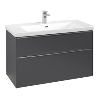 V&B Subway 3.0 Meuble sous lavabo 97,3x57,6x47,8 cm, alu brillant/graphite