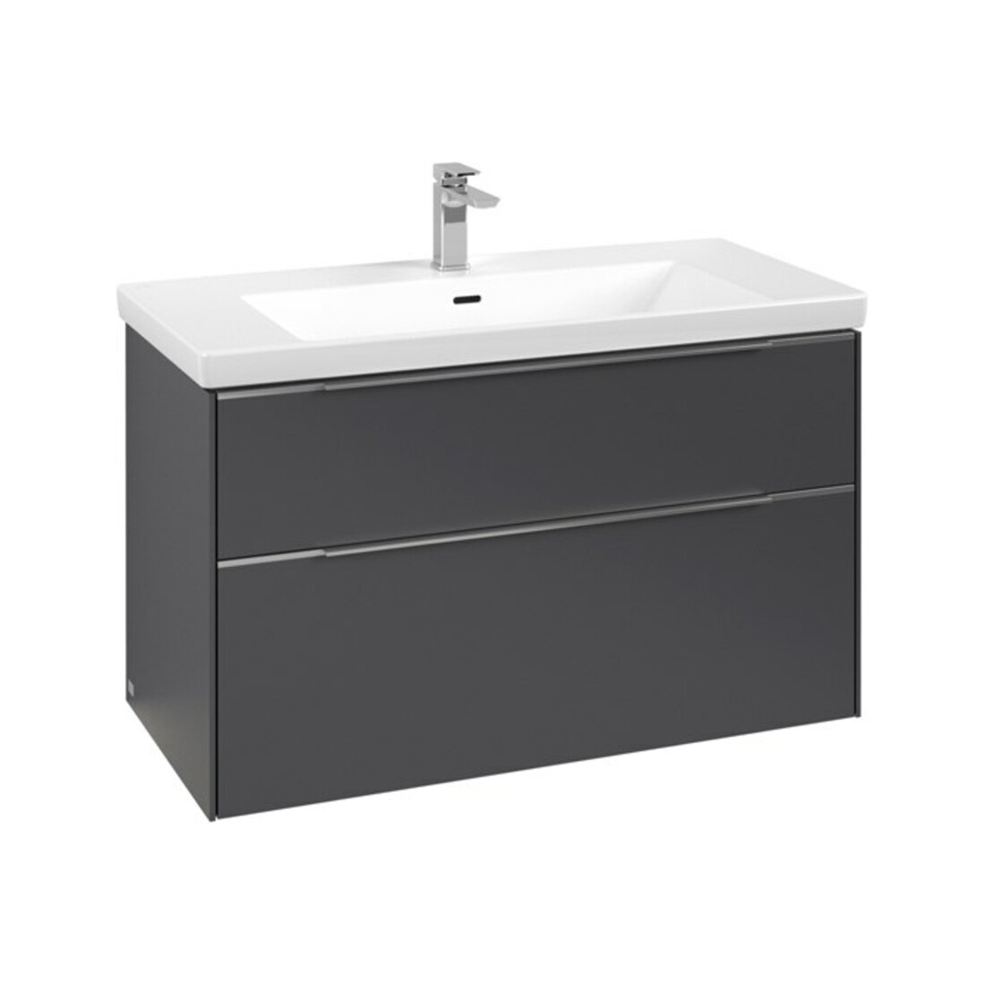 V&B Subway 3.0 Meuble sous lavabo 97,3x57,6x47,8 cm, alu brillant/graphite