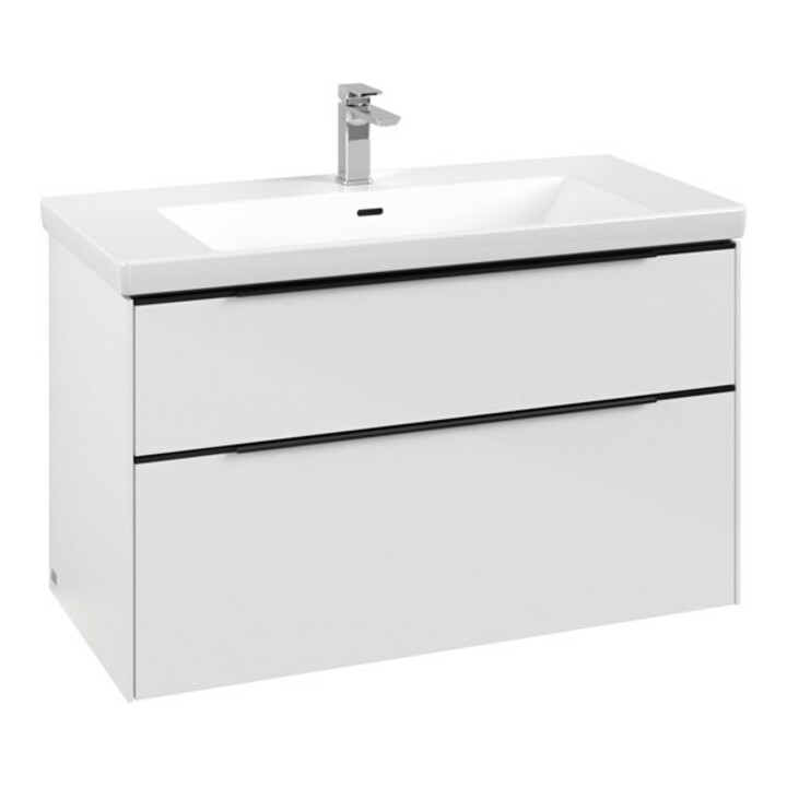 V&B Subway 3.0 Meuble sous-lavabo 97,3x57,6x47,8 cm, avec LE/Gr à gauche, blanc brillant