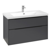V&B Subway 3.0 Meuble sous lavabo 97,3x57,6x47,8 cm, avec LE/Gr devant bleu, graphite