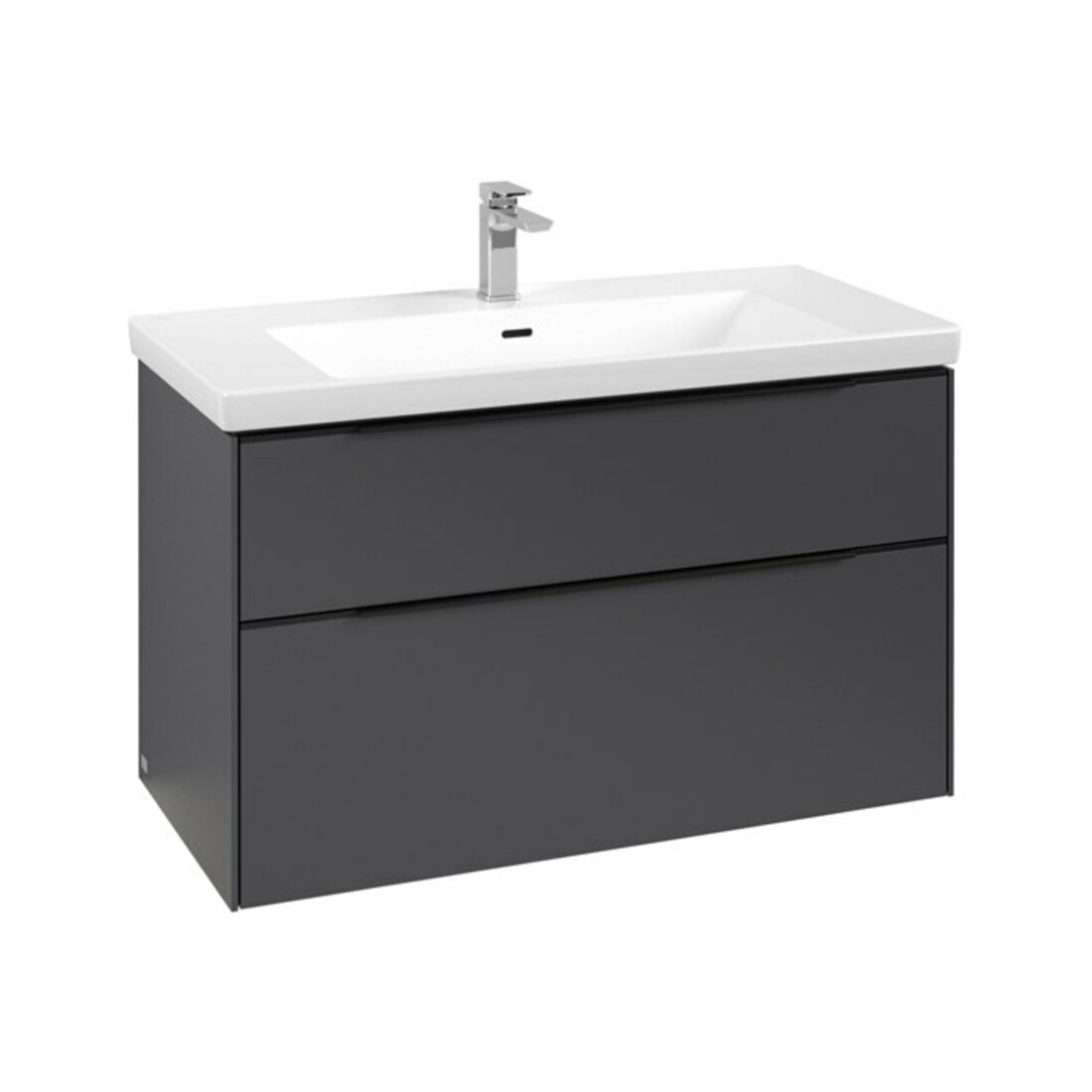 V&B Subway 3.0 Meuble sous lavabo 97,3x57,6x47,8 cm, avec LE/Gr devant bleu, graphite