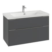 V&B Subway 3.0 Meuble sous lavabo 97,3x57,6x47,8cm, alu brillant, bleu Oa