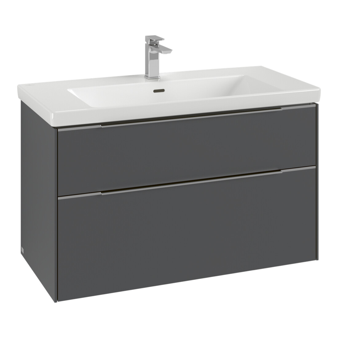 V&B Subway 3.0 Meuble sous lavabo 97,3x57,6x47,8cm, alu brillant, bleu Oa