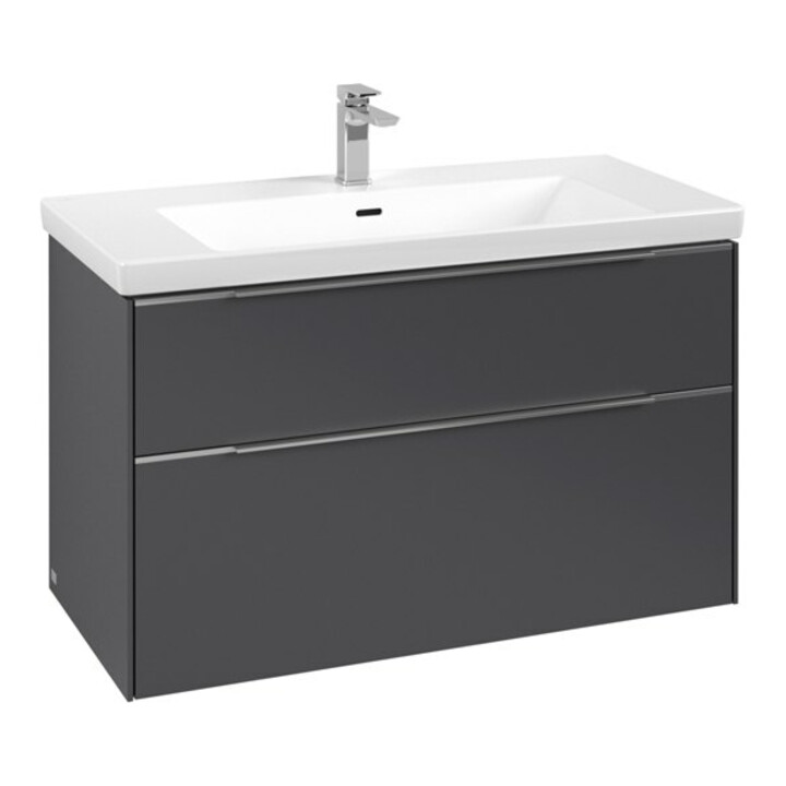 V&B Subway 3.0 Meuble sous lavabo 97,3x57,6x47,8cm, alu brillant, graph.