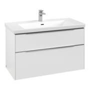 V&B Subway 3.0 Meuble sous lavabo 97,3x57,6x47,8cm, avec LED/Gr Alu brillant, P blanc