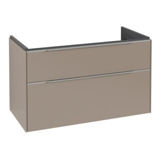 V&B Subway 3.0 Meuble sous lavabo 97,3x57,6x47,8cm, avec LED/Gr Alu brillant, taupe