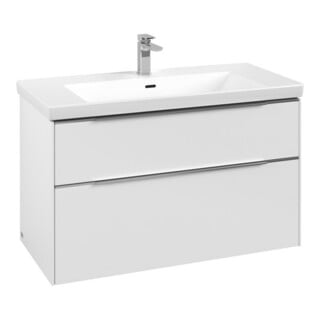 V&B Subway 3.0 Meuble sous lavabo 97,3x57,6x47,8cm, sans LED/Gr Alu brillant, P blanc