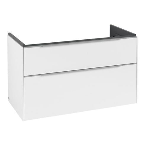 V&B Subway 3.0 Meuble sous lavabo 97,3x57,6x47,8cm, sans LED/Gr Alu brillant, P blanc
