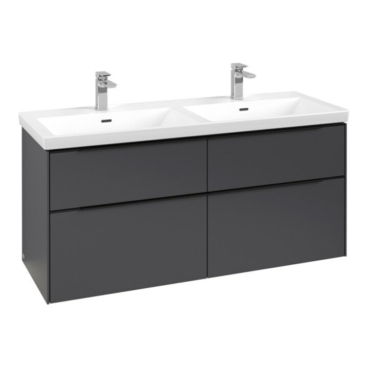 V&B Subway 3.0 Meuble sous-vasque 127,2x56,6x47,8 cm, avec LE/Gr vo b, graphite
