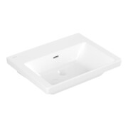 V&B Subway 3.0 Meuble vasque 60x47 cm, chêne, sous-meuble fermé, avec trop-plein, blanc