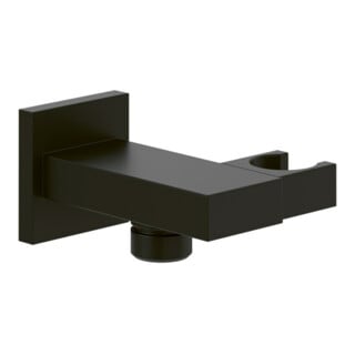 V&B Support de douchette universel Showers carré, montage mural, noir mat