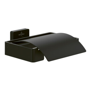 V&B Toilettenpapierhalter Elements Striking 131x45x115mm, mit Deckel, matt black