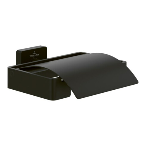 V&B Toilettenpapierhalter Elements Striking 131x45x115mm, mit Deckel, matt black