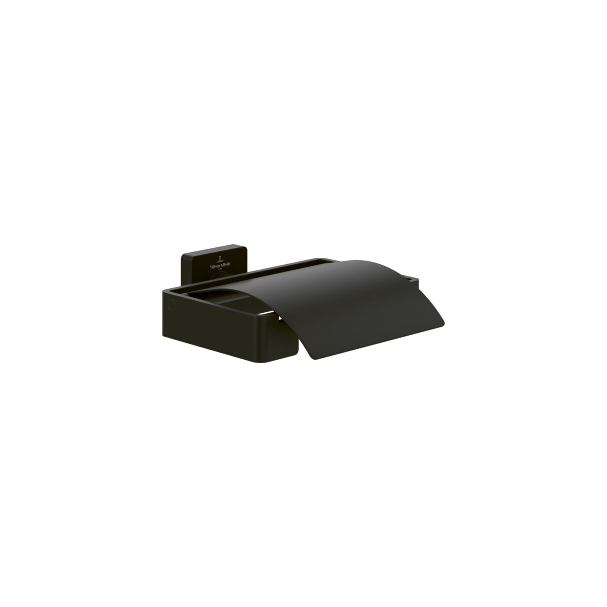 V&B Toilettenpapierhalter Elements Striking 131x45x115mm, mit Deckel, matt black ; Villeroy & Boch