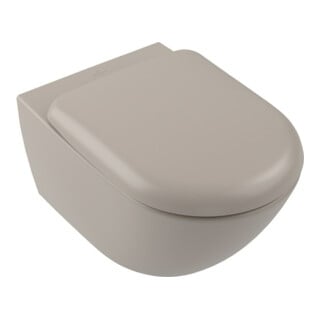 V&B TwistFlush Antao WC suspendu 37,5x56 cm, sans rebord, amande C-plus