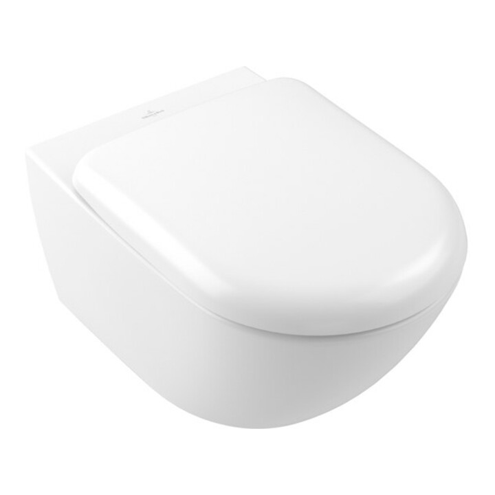 V&B TwistFlush Antao WC suspendu 37,5x56 cm, sans rebord, blanc pierre C-plus