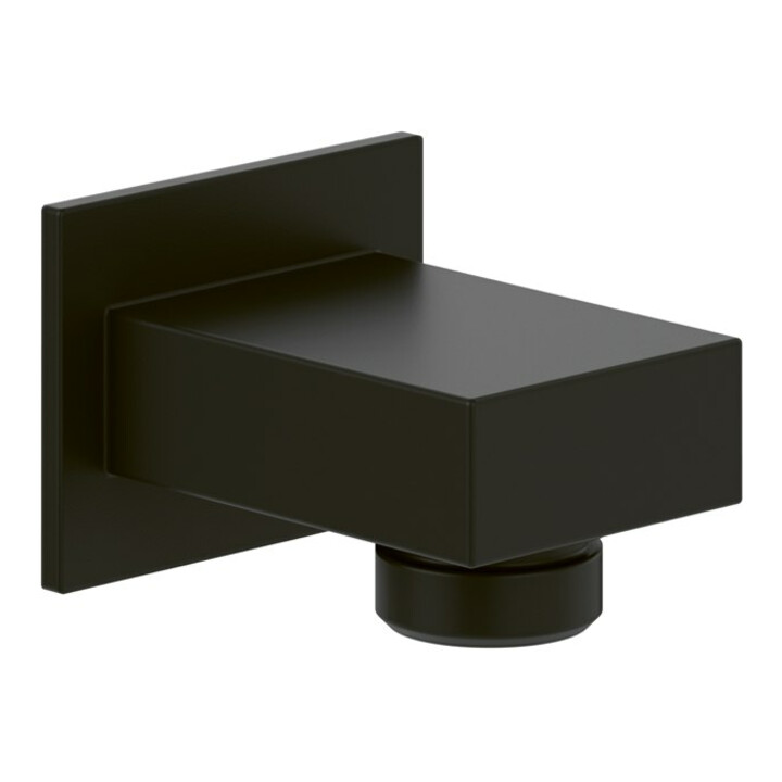 V&B Universal Showers Coude de raccord mural carré, montage mural, noir mat