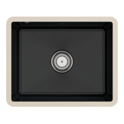 V&B Unterbauspüle Subway 60 SU m Abl.garn, Handbetätigung, pure black