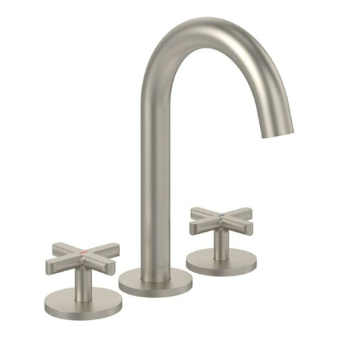 V&B V&B 3-Loch-Waschtischarmatur Loop& Friends Kreuz, o. Abl.garn, brushed nickel black